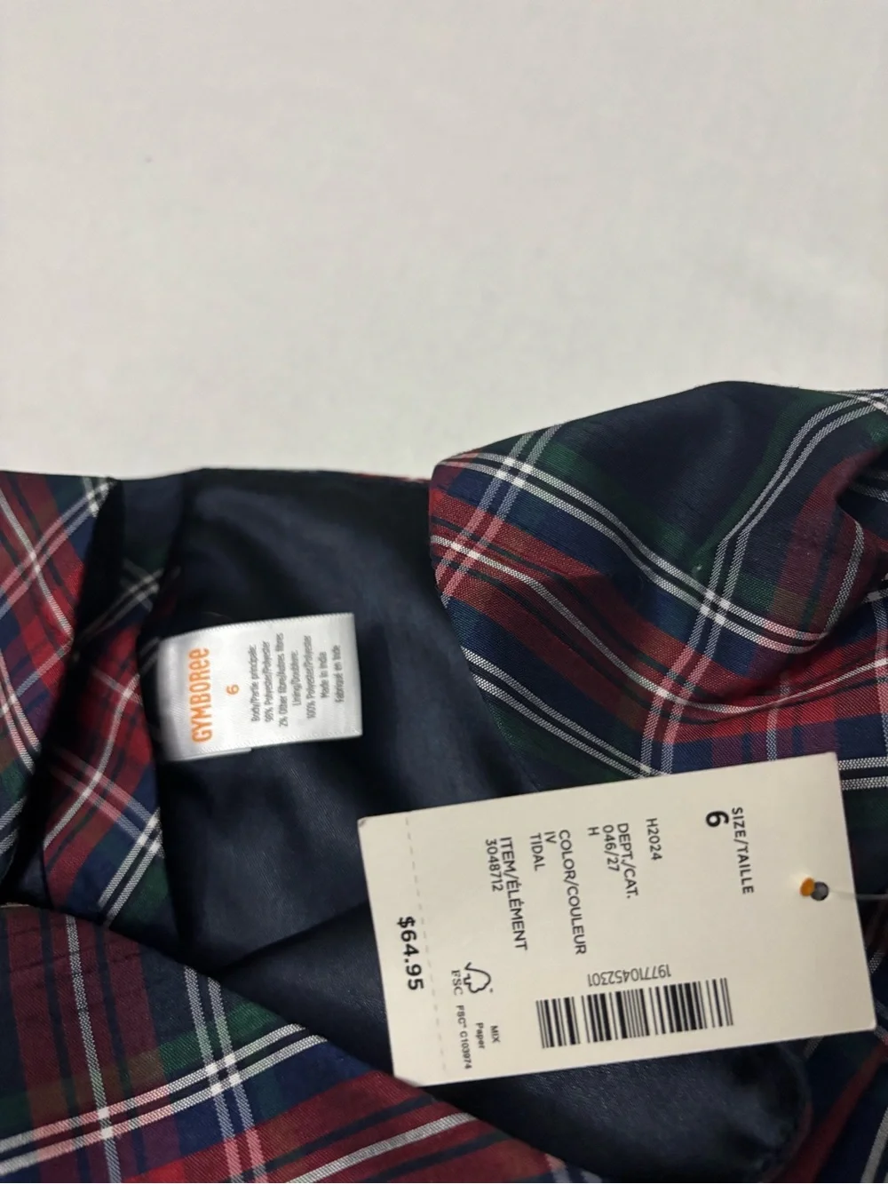 Gymboree Girls Plaid Bow Ruffle Dress - Royal Christmas Size 6